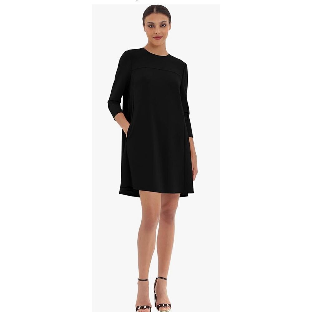 Donna Morgan Women's 3/4 Sleeve Tent Dress W/Pleat
